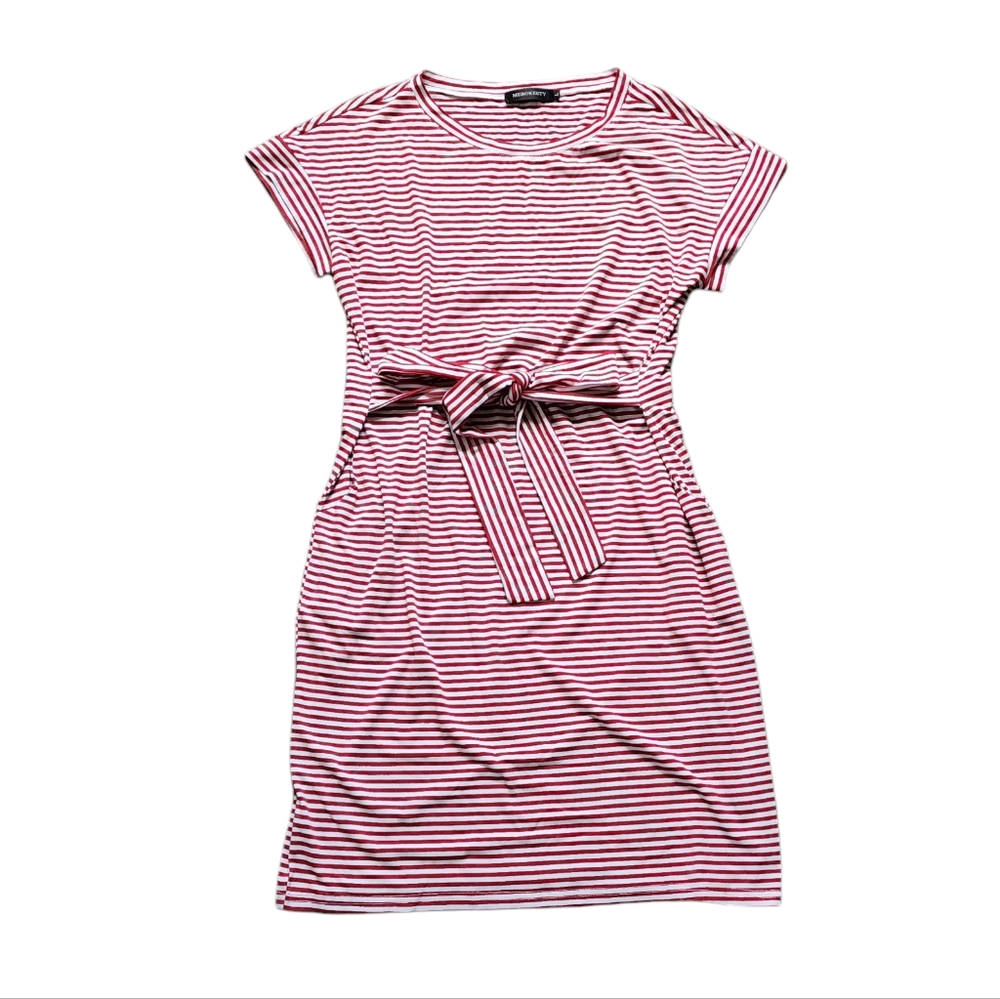 Merokeety Women's Summer Sleeveless Striped T-Shirt Dress